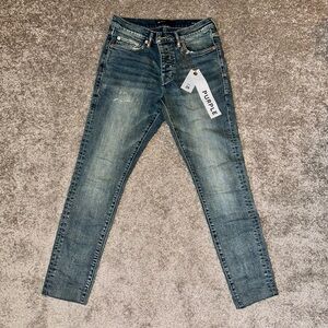 Blue Skinny Jeans with Stretch and Distressed Look